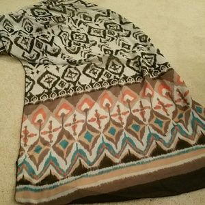 Multi colored thin scarf